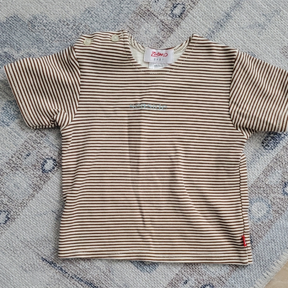 Zutano Baby Seaside Florida 30A Striped Shirt Top Sz6-12m